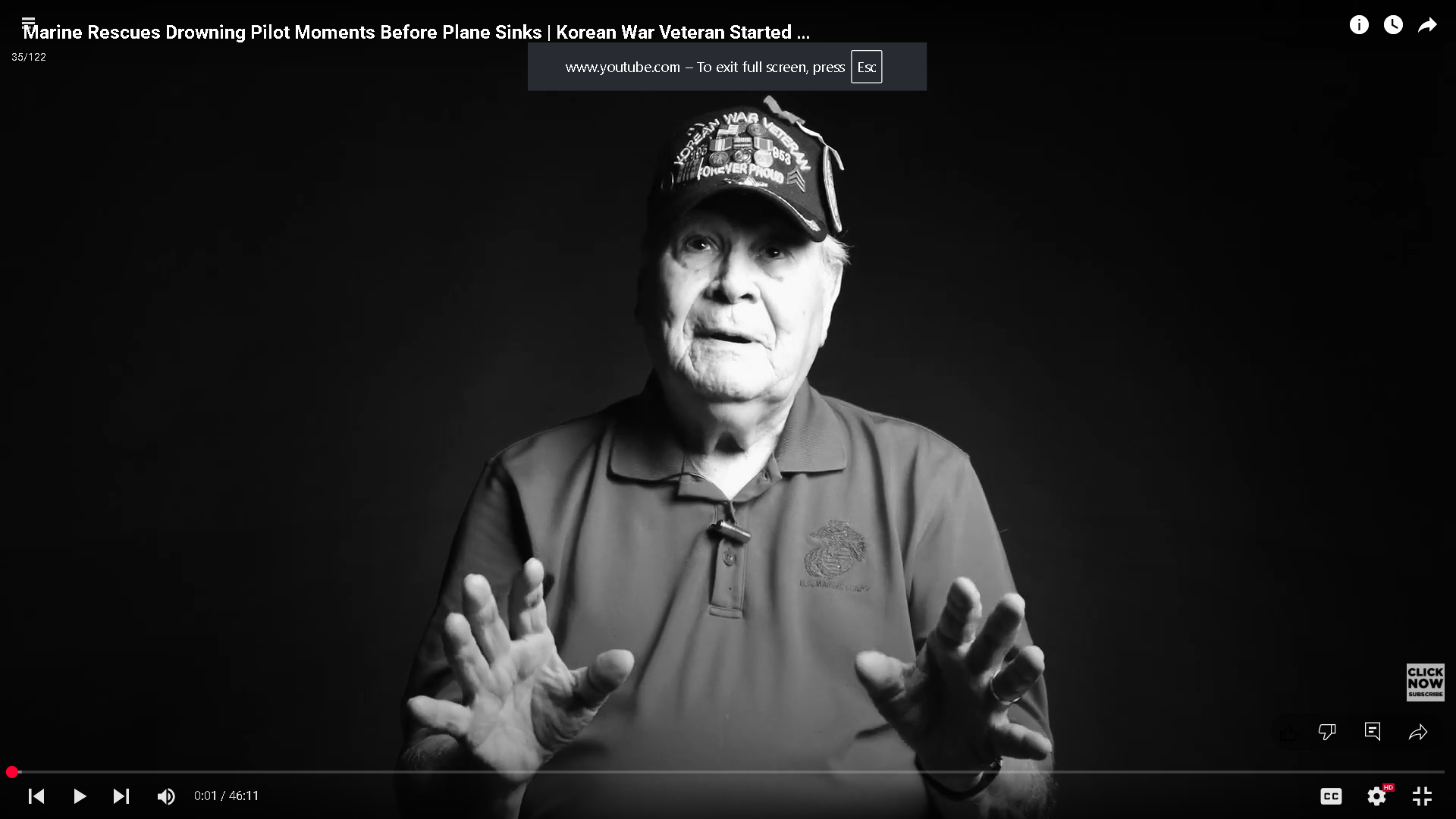Marine Rescues Drowning Pilot Moments Before Plane Sinks | Korean War Veteran Started 
